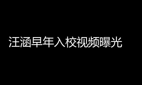 曝光高眉视频汪涵 颜早年值颇足清目气十入校秀帅